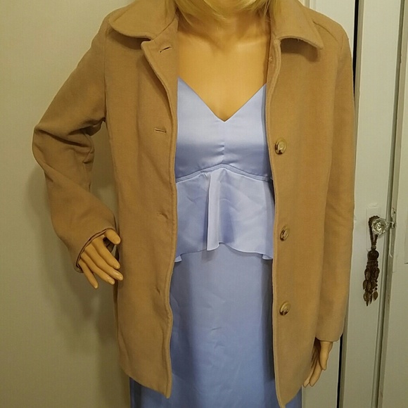 Lauren Ralph Lauren wool blend camel pea coat size 12 - Picture 3 of 7